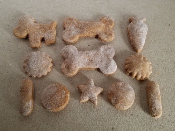 Baby food dog treats in various shapes.