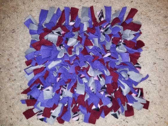 A completed snuffle mat.