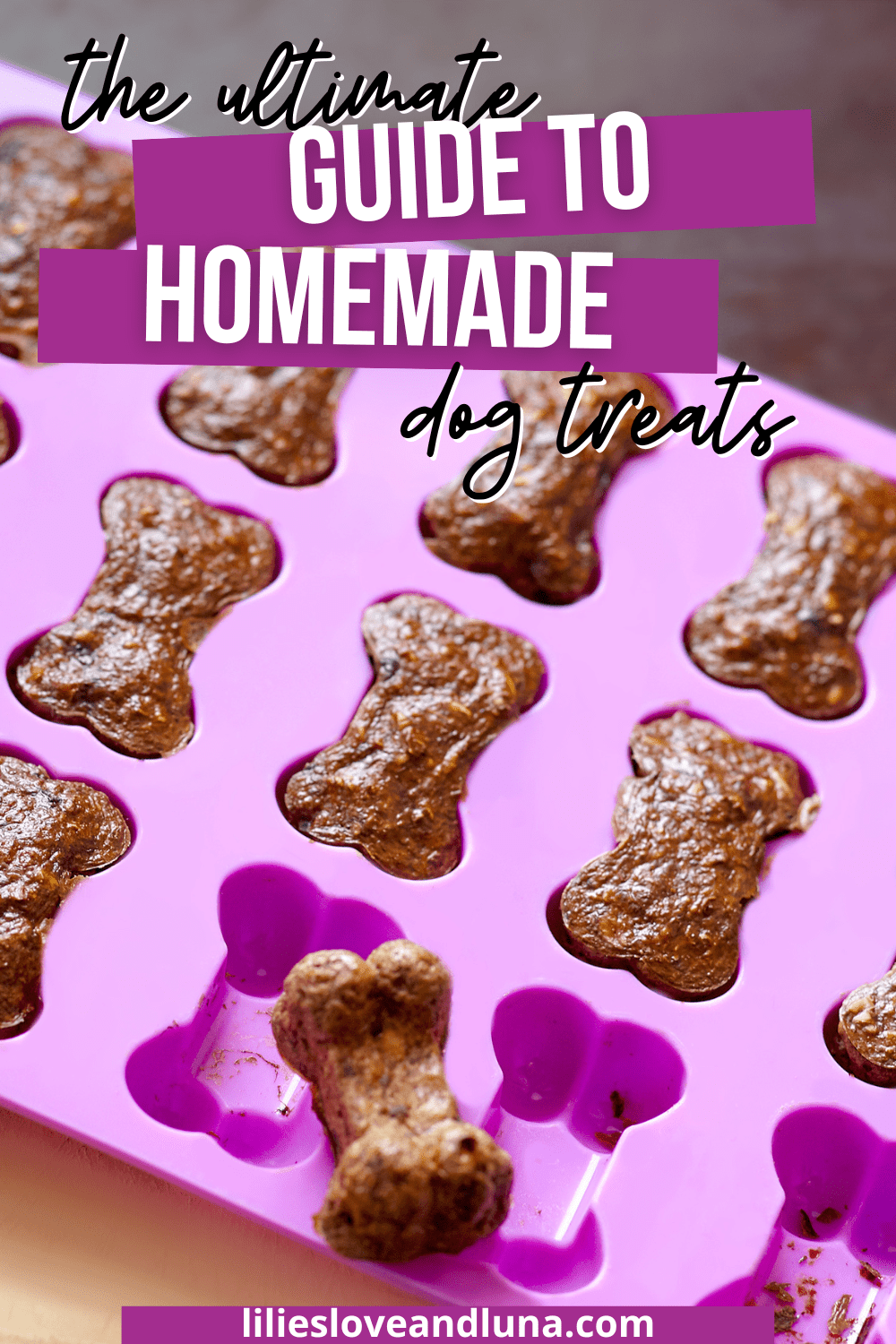 Pin image for the ultimate guide to homemade dog treats.