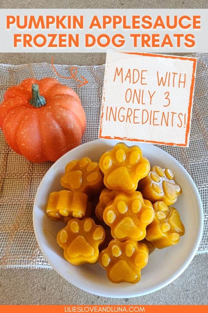 A bowl of paw-shaped applesauce and pumpkin dog treats sits atop a checkered cloth, highlighting a homemade recipe perfect for autumn flavors.