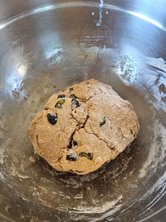 Apple blueberry dog treats dough.