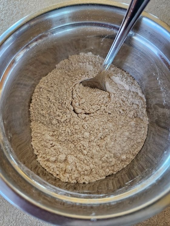 Dry ingredients mixed.