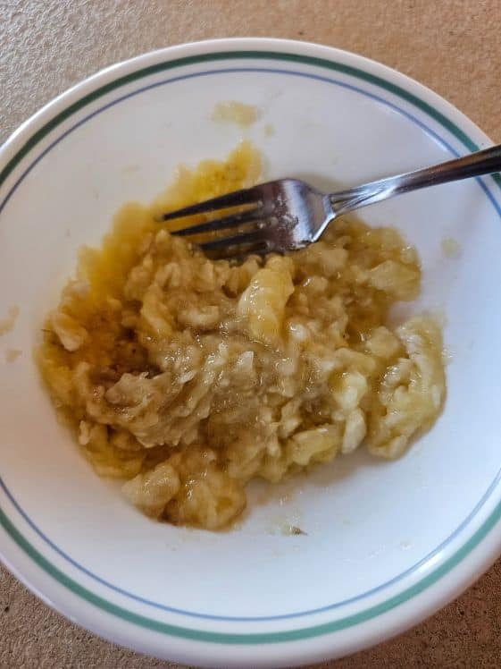 A mashed banana.