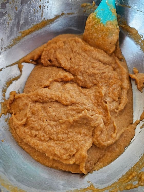 Wet ingredients mixed together.