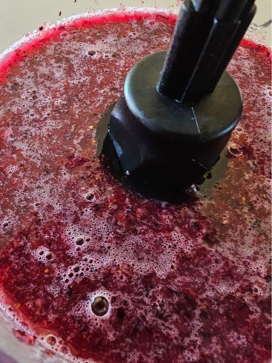 Watermelon and berries blended together.