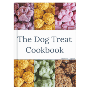 A mockup of The Dog Treat Cookbook.
