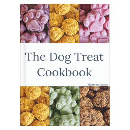 A mockup of The Dog Treat Cookbook.