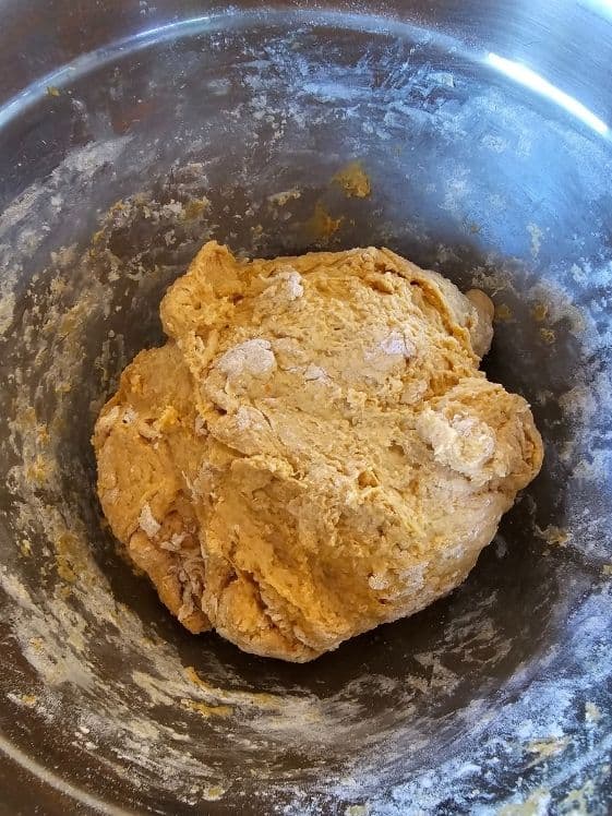 Sweet potato pumpkin dog treats dough.