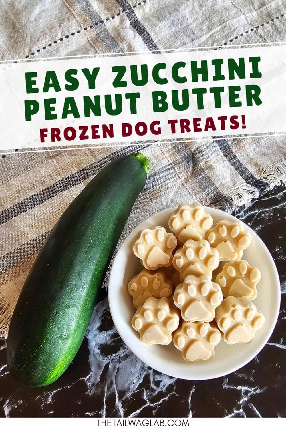Zucchini and peanut butter dog treats for easy frozen snacks.